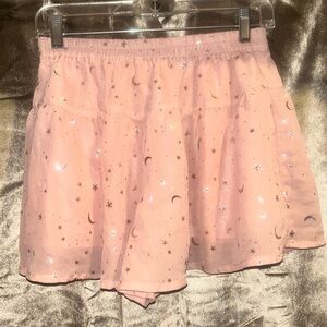 Pink and silver star and moon shorts